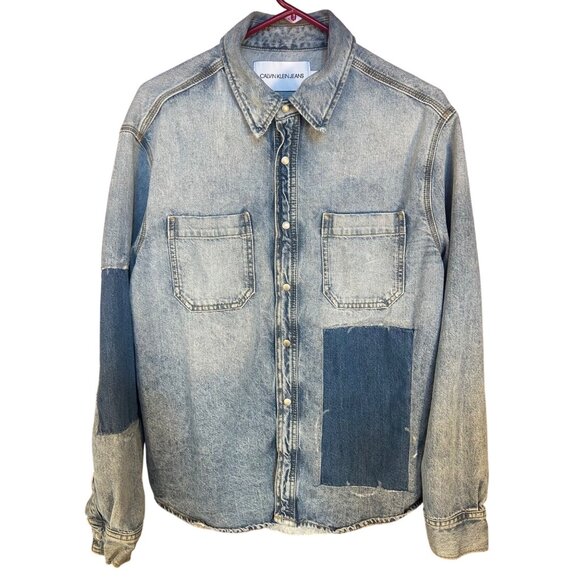 Calvin Klein Jeans Other - Calvin Klein Jeans Mens Lg Patchwork Utility Shirt Denim Streetwear